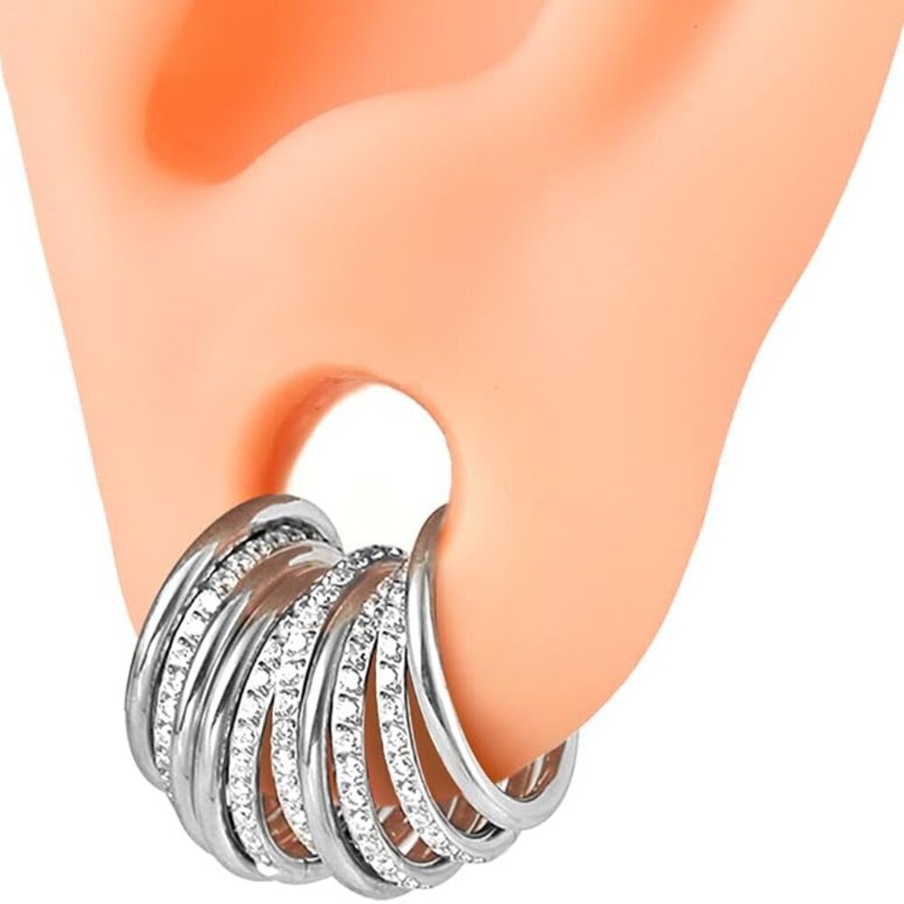 5/10 Pcs Stainless Steel Seamless Septum Nose Rings Zirconia Hoop Earrings Women
